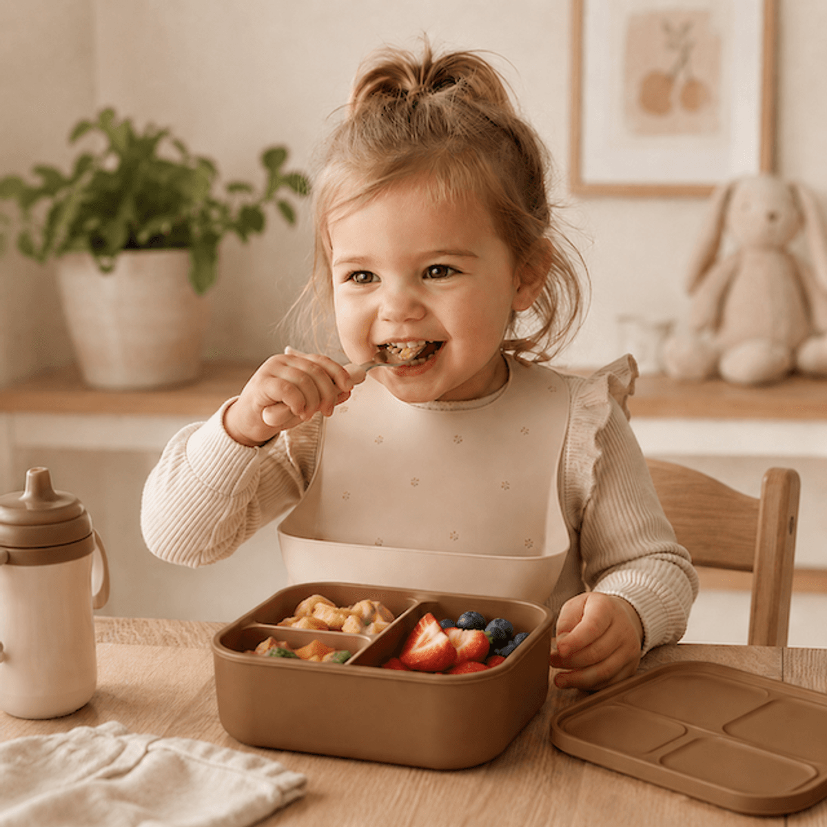 Troller Kids | Sillikon Matboks | Brun