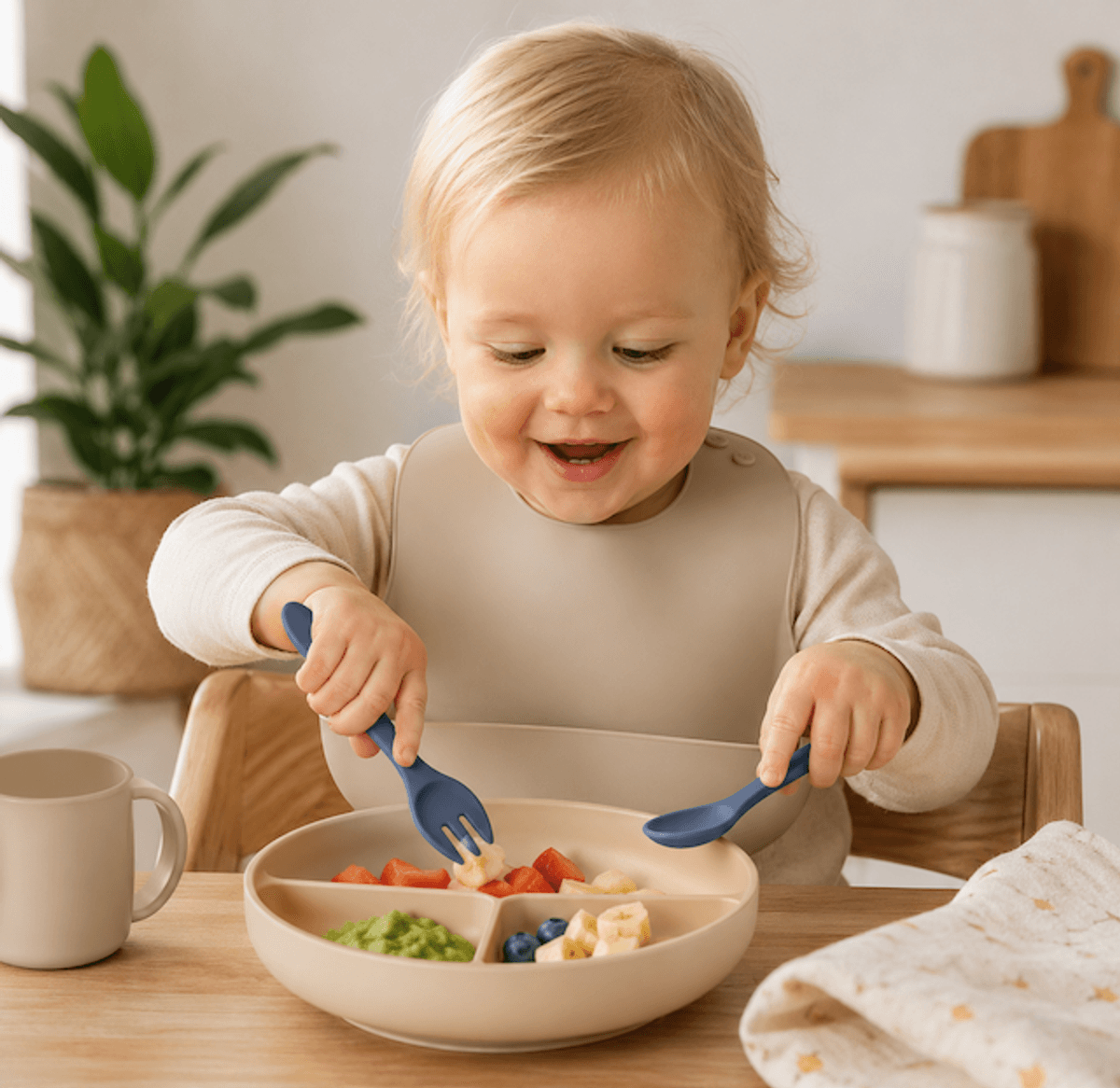 Troller Kids | Silikon Bestikk | Blå