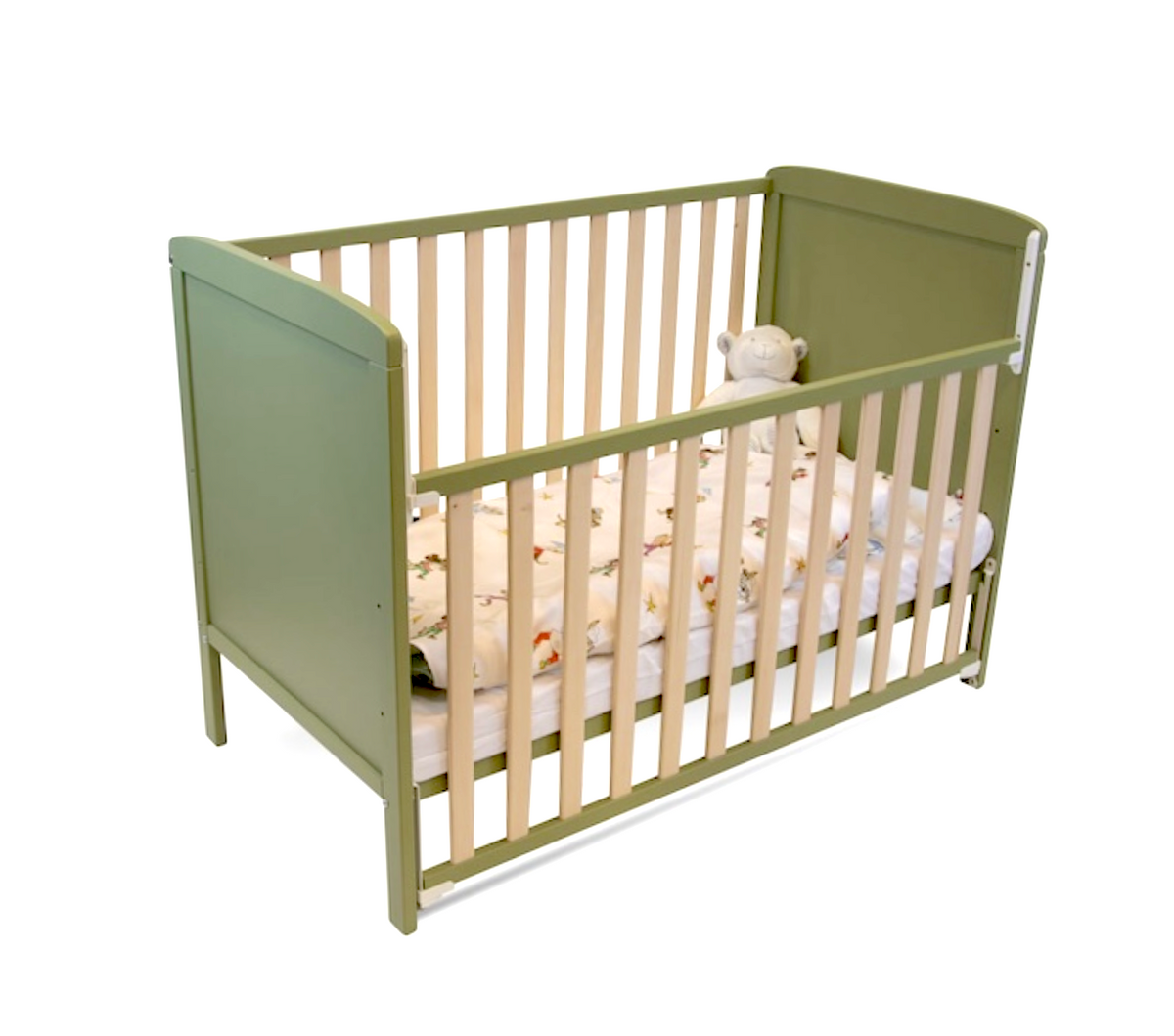 Troller | Luna Sprinkelseng | Justerbar Side 120x60 cm | Grønn/ Natur