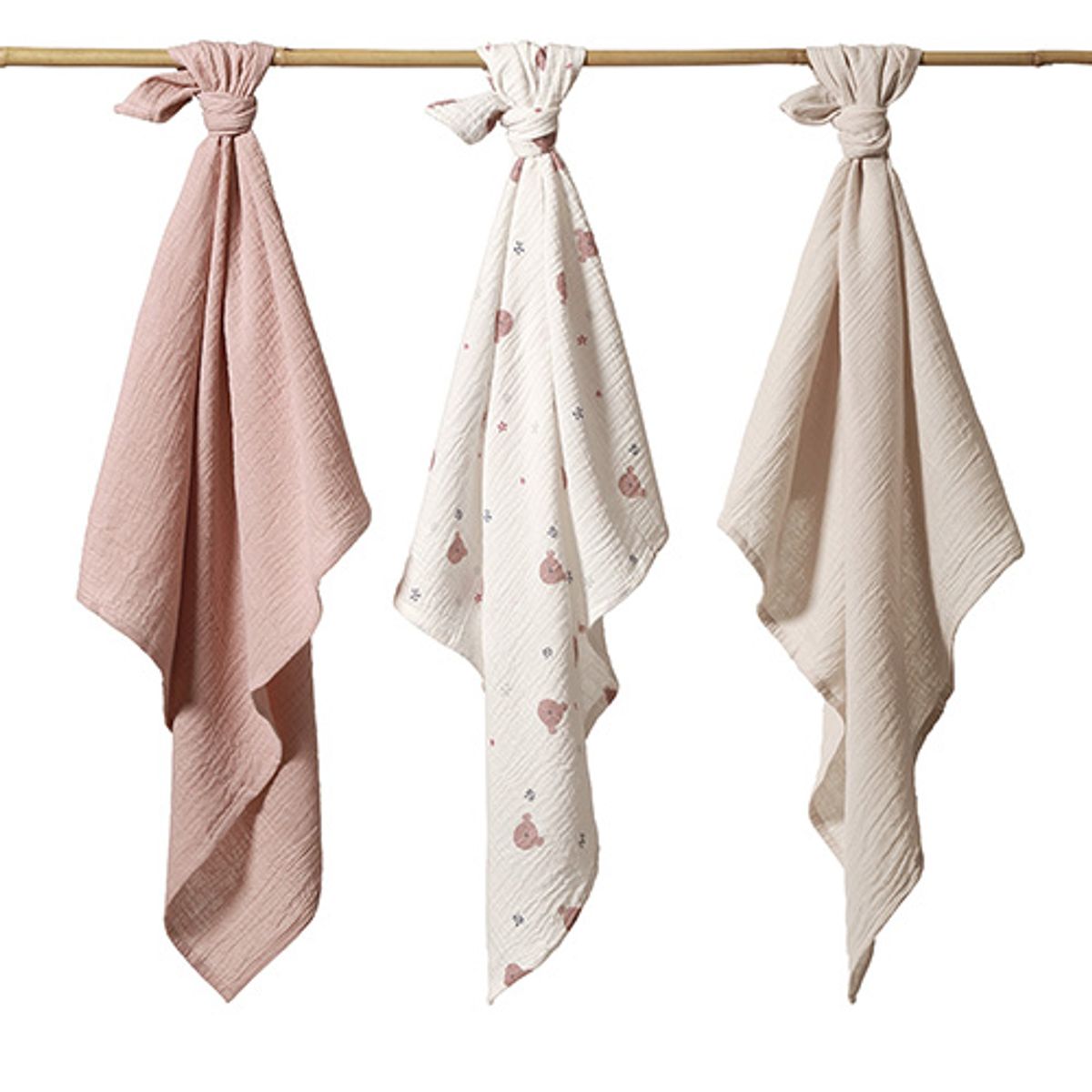 Babyono | Muslinkluter baby – ekstra myke 3pk | Grå