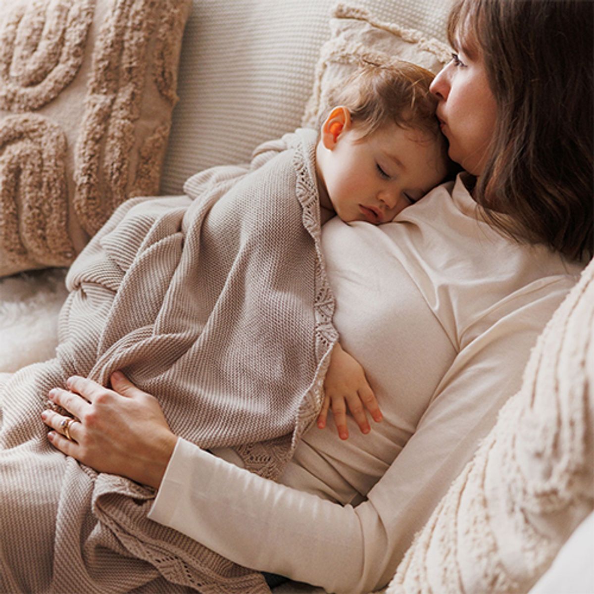 Babyono | Strikket bambusteppe baby | Grå