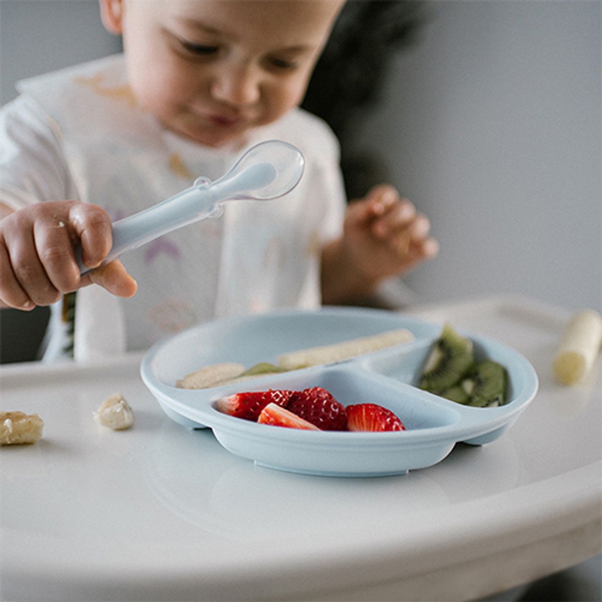 Babyono | Silikontallerken med sugekopp | Blå