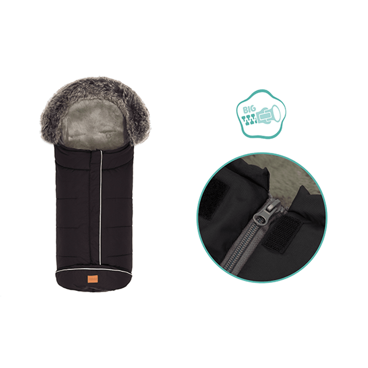 Fillikid | Mavensi Thermopose med Lammeskinn | Sort